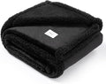 Maidewow Waterproof Dog Blanket Reversible Pet Bed Cover Puppy Blankets Leakproof Sofa Couch Washable Cover Cat Fluffy Black Pet Blanket for Warm-S