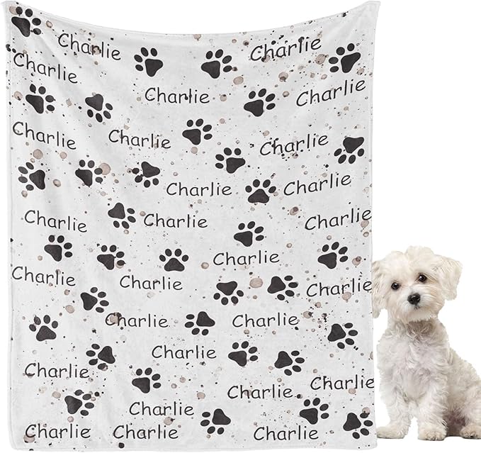 GlisterGlow Personalized Dog Blanket, Customized Pet Blankets with Name Picture, Throw Blanket for Small Medium Large Dog Puppy Cat