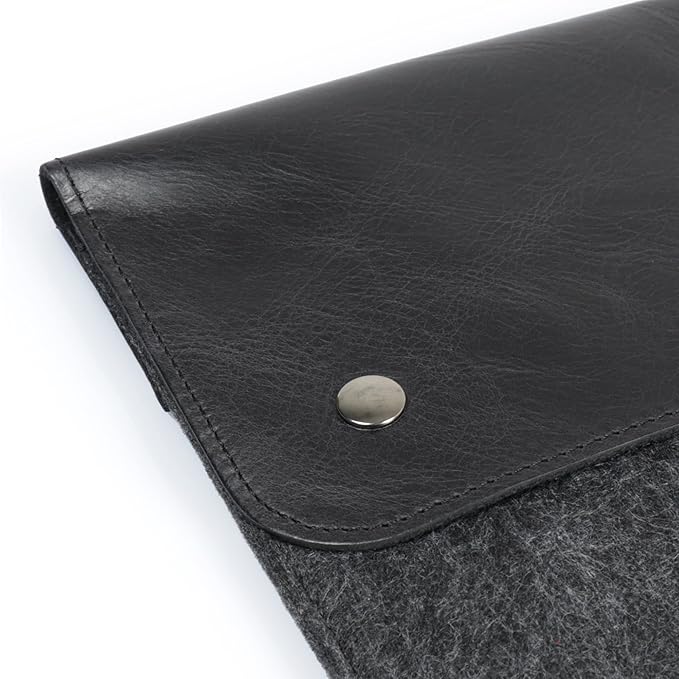MegaGear Genuine Leather and Fleece MacBook Bag Laptop Sleeve for MacBook Pro and MacBook Air Case 14 Inch - 13 Inch (M4, M3, M2, M2, M1, Pro, Max) 13.3 Inch, iPad Pro 12.9 Inch - 2020 to 2024 Models
