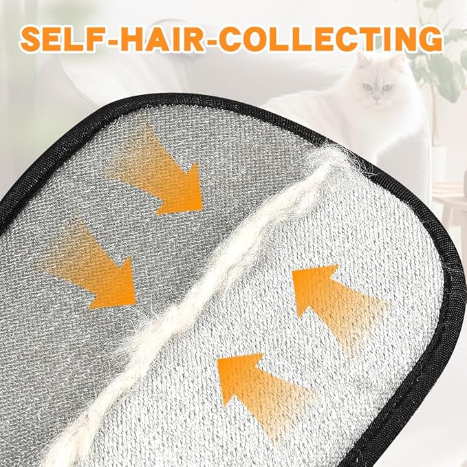 YUZUKYAUY 2 Pcs Electrostatic Gloves Pet Hair Removal,Reusable Pet Cat Dog Hair Removal Grooming Gloves Brush Tool