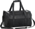 Monanller Fashion Leather Dog Carrier, Airline Approved Cat Carrier Soft Sided Pet Bag Carrier Purse for Puppy Kitten Small Animals Black