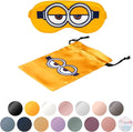 Blissy Silk Sleep Mask - Eye Sleeping Mask for Women & Men for Total Blackout - 100% Pure Mulberry Silk, 22 Momme 6a Fibers - Blindfold Sleep Mask Side Sleeper Eye Cover (Minion)