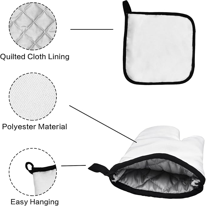 OHSUL Paw Print Oven Mitts and Pot Holders Set, Heat Resistant Oven Gloves with Dog Paws Design in Beige, Perfect for Women. Dog Lovers Kitchen Decor, Owner Mom Gifts.