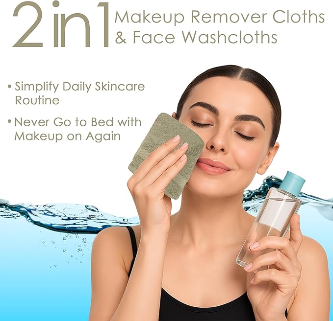 DAN RIVER 12-Pack Premium 100% Cotton Beige Face Towels for Bathroom - Reusable Face Wash Cloths for Showering 12x12 Inches - 550 GSM Super Soft & Absorbent Luxury WashCloths for Body, Spa & Gym