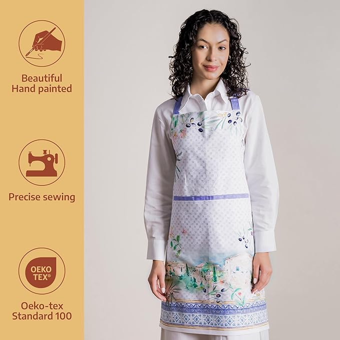Maison d' Hermine 100% Cotton Apron for women with Pocket Kitchen Chef Apron for Men Cooking Gardening Server Waitress
