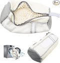 Shoe Washing Machine Bag,2 Pcs Shoe Washing Bag for Dryer & Washer, Reusable Laundry Shoe Bag for All Shoes Sizes, Independent Insole Compartment With Side Mesh (White)