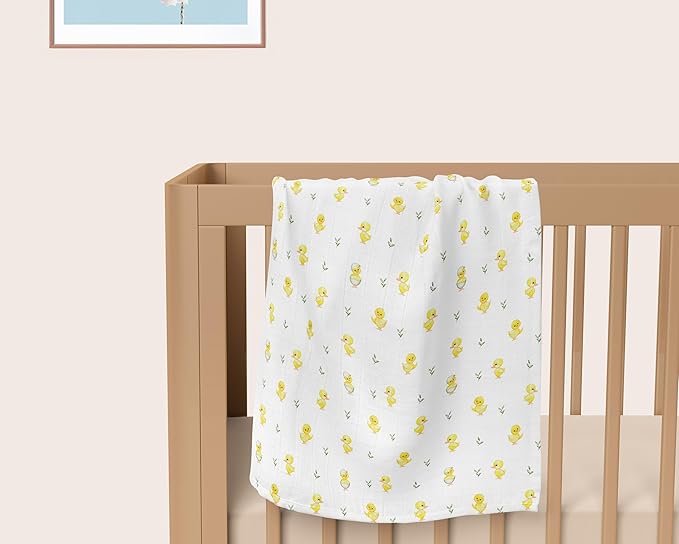 Stellar Kiddos Muslin Swaddle Blankets, Soft Breathable Cozy Baby Blankets for Newborn Boys and Girls, 47” X 47“, 2 Pack Receiving Swaddles, 70% Viscose from Bamboo 30% Cotton (Playful Pals)
