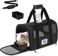 SECLATO Cat Carrier, Dog Carrier, Pet Carriers Airline Approved for Kitten Small Dogs Carriers for Small Medium Under 15lbs, Collapsible Soft Sided Cat Carrier, Black