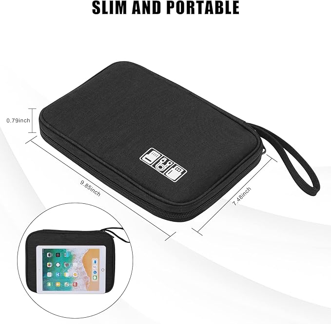 XINGXINRONG Electronic Organizer Travel Universal Cable Organizer Electronics Accessories Bag for Cable, Charger, Phone, USB, SD Card,1Pack