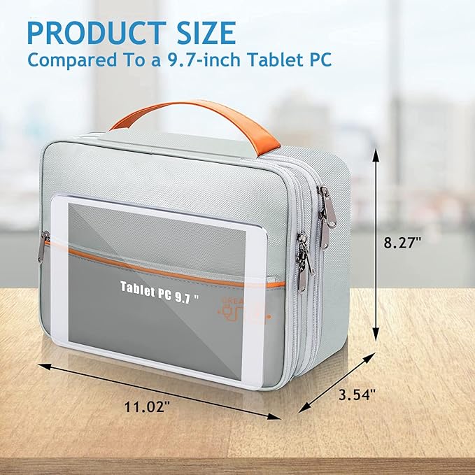 OliviaLiving Electronics Travel Organizer, Double Layer Cable Organizer Bag Waterproof Electronics Accessories Storage Bag for Charger, Phone, Power Bank, Hard Drive, Cord, Tablet