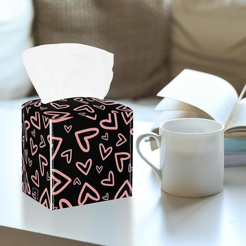 2 Pack Pink Hearts Tissue Box, Hotel and Restaurant Paper Towel Box