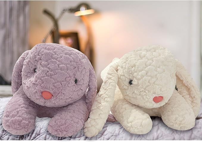 Hofun4U Rabbit Plush Pillow, Rabbit Stuffed Animal, Rabbit Plush Long Body Pillow for Kids Adults (White,35 inch)