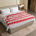 Maidewow Waterproof Pet Blanket,Dog Bed Covers Couch Sofa Stylish Jacquard Pets Throw Blankets for Puppy Cats Washable Reversible Furniture Protection Covers (Red Wave,XL)