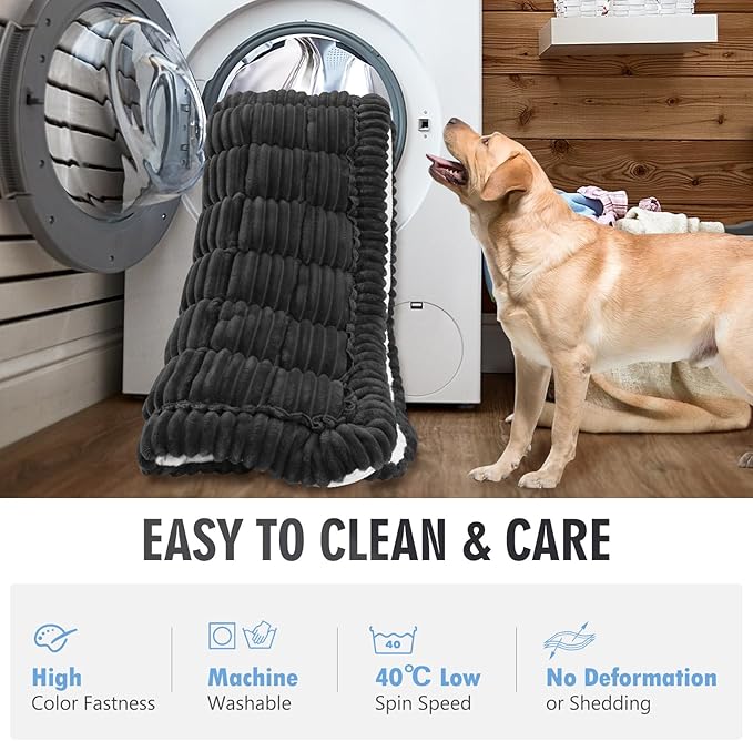 ROUWINNE Dog Bed for Truck Back Seat Non-Slip, Truck Dog Bed Soft and Comfortable, Back Seat Pet Bed Mat for Travel, Pet Car Blanket for Backseat Extender and Seat Covers Black 59”X27.5”