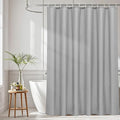 AooHome Extra Long Shower Curtain 72 Width x 78 Height Inch, Fabric Shower Curtain Liner for Hotel with Hooks, Water Repellent, Light Grey