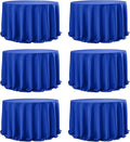 6-Pack Royal Blue Round Tablecloths, 132 Inches, Stain-Resistant Polyester for 6-8 Ft Round Tables - Washable Table Covers for Weddings, Banquets, Birthday Parties, Events