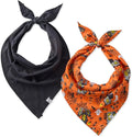 Pet Passion Bandit - The PET Bandana 100% Organic Cotton Pet Bandanas Clothes for Small, Medium, Large Dogs, 2-Pack Spooky, Medium/Large