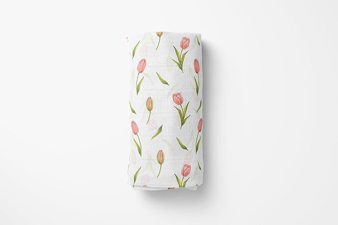 Stellar Kiddos Muslin Swaddle Blankets, Soft Breathable Cozy Baby Blankets for Newborn Boys and Girls, 47” X 47“, 2 Pack Receiving Swaddles, 70% Viscose from Bamboo 30% Cotton (Garden Grace)