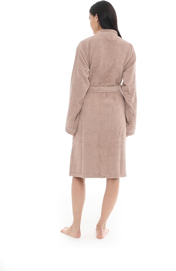 Seritaine Robes for Women, 100% Turkish Cotton Womens Robe, Luxury, Terry Cloth Long Spa Bathrobe