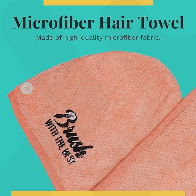 Felicia Leatherwood Microfiber Hair Towel Wrap - Quick Drying, Anti Frizz & Gentle on Hair - Easy to Use, Saves Time, Lightweight & Compact - for Curly, Long & Thick Hair - Watermelon - 4 Pack