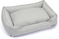 Jax & Bones Dog Bed Lounge - Machine Washable Bed for Dogs - Extra Heavy Duty Bolstered Sides - Large Grey Dog Mat Beds | 39 x 32 Inches