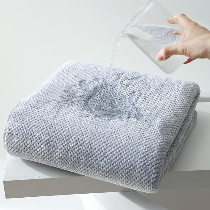 Akzpe 40x80 Inches Bath Sheets Towels for Adults Oversized Bath Towels Extra Large Luxury Super Soft Absorbent Quick Dry Microfiber (Gray,6PCS)