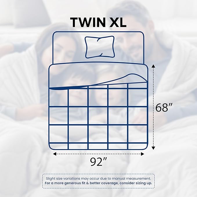 Utopia Bedding Comforters Twin XL Size, All Season Duvet Insert, Down Alternative Box Stitched Bed Comforter with Corner Tabs, Machine Washable (White)