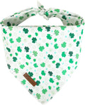 UP URARA PUP St. Patrick's Dog Bandana, Shamrock Triangle Bid Scarf for Medium Large Dogs, Cotton Kerchief for Girl Boy Puppies, Cute Spring Green Bandana