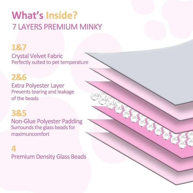 LaSyL Weighted Blanket for Pets | Thunder Blanket for Dogs Anxiety | Premium Soft Minky | Relaxation & Calming & Anti Anxiety | Used in Car, Bed, Couch | Pink, Washable Small 32" L x 24" W