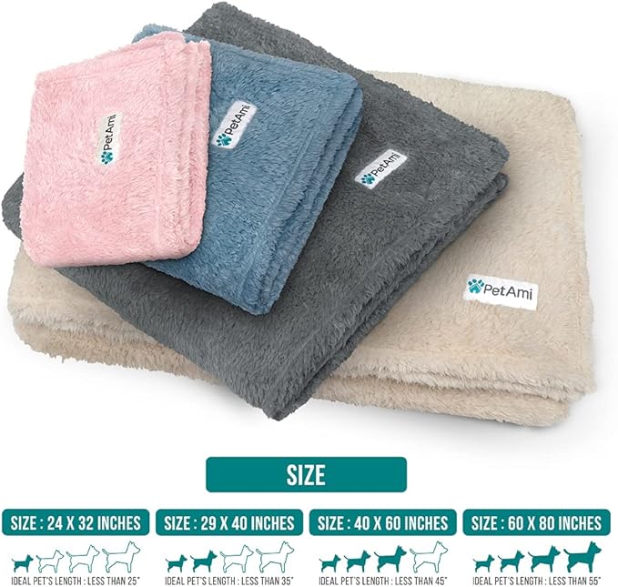 PetAmi Dog Blanket for Small Medium Dogs, Pink Fluffy Soft Sherpa Fleece for Puppy, Kitten, Doggie, Calming Pet Throw for Couch Sofa Bed, Washable, Medium 29x40