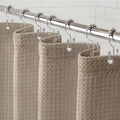 Awellife Waffle Hotel Textured Beige Shower Curtains for Bathroom 230 GSM Heavy Duty Fabric Liner, 72" W X 72" L Inch