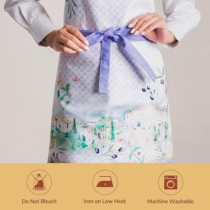 Maison d' Hermine 100% Cotton Apron for women with Pocket Kitchen Chef Apron for Men Cooking Gardening Server Waitress