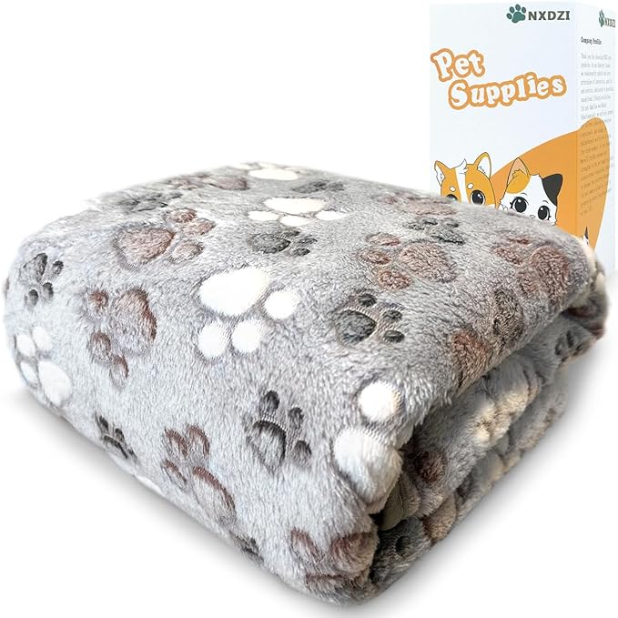 Dog Blankets for Large Dogs, 1 Pc Dog Blanket Washable, Soft Fluffy Flannel Pet Blanket Mat Cover for Bed Couch, Cute Print Puppy Blanket 60" x 50"
