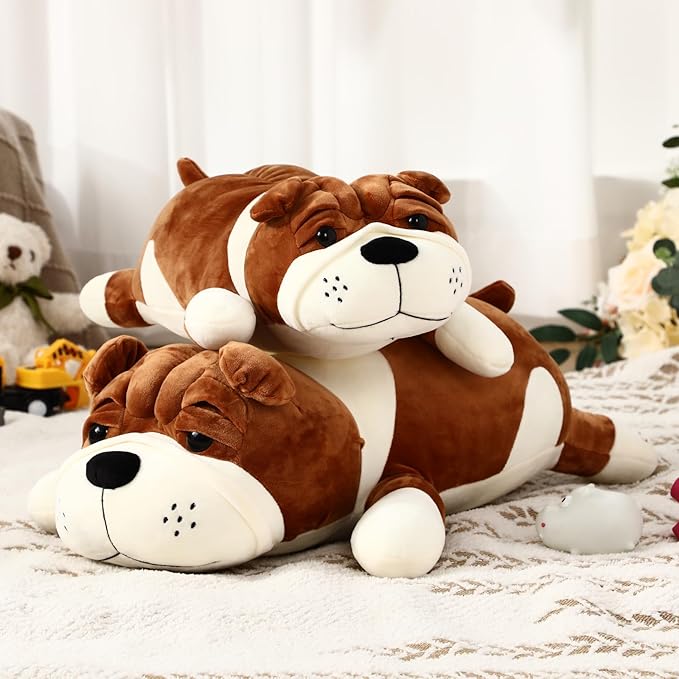 Vertintong 23.6" Huggable Dog Plush, Cute Stuffed Animal, Soft Adorable Cuddle Companion for Kids, Easter Birthday Plush Pillow Gift for Boys and Girls