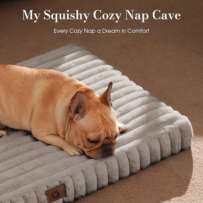 Cozila Orthopedic Dog Bed Medium Size Dog, Pet Beds with Waterproof Lining, Soft Short Plush Surface & Egg Crate Foam, Machine Washable Pet Mat with Removable Cover & Anti Slip Bottom