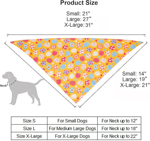 ADOGGYGO Easter Dog Bandana, Multiple Sizes Offered, Reversible Triangle Easter Bandana Scarf for Large X-Large Dogs Pets (X-Large)