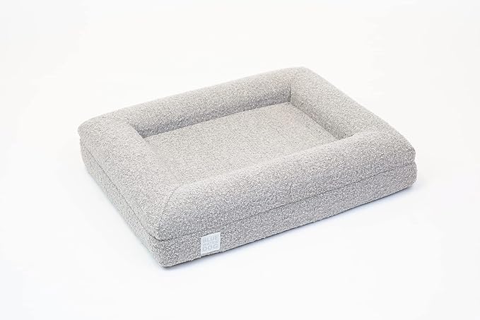 Bluewater Dog Luxury Boucle Orthopedic Memory Foam Dog Bed with Waterproof Liner and Machine Washable Cover with YKK Zippers (Small, 29" L x 23" W x 6" Th, Sand)