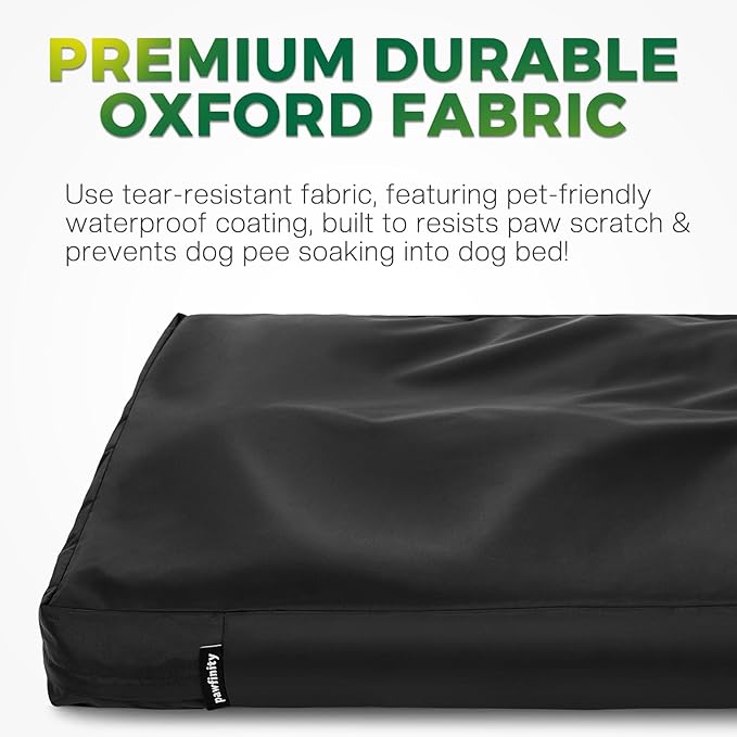 Waterproof Dog Bed Cover Replacement Washable, Easy to Clean, Pet Hair Resistant, Heavy Duty Oxford, Zipper Closure, Indoor/Outdoor Use, Fits 44 Inch Dog Crate - Extra Large XL - 44"x 32"x 3" - Black