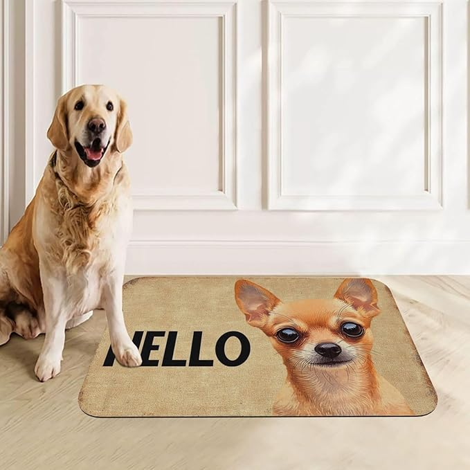 Chihuahua Dog Food Mat for Floors Waterproof,Quick Dry Anti-Slip Dog Bowl Mats for Food and Water,Pet Feeding Mats,Pet Placemat for Messy Drinkers to Protect Floors,Pets Supplies 23.62×15.75in