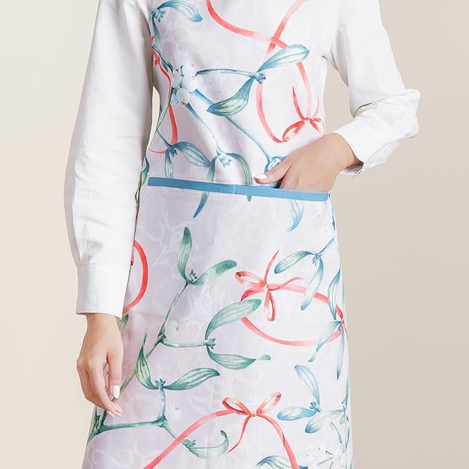Maison d' Hermine 100% Cotton Apron for women with Pocket Kitchen Chef Apron for Men Cooking Gardening Server Waitress