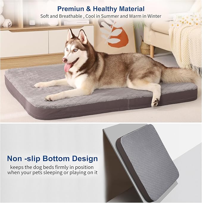 JoicyCo Large Dog Bed, High Density Foam, Good Resilience for Enough Cushion to Large Dogs Such as Great Dane, 47 * 39 Inches Widen Pet Bed, Non Slip Bottom with Removable Washable Cover
