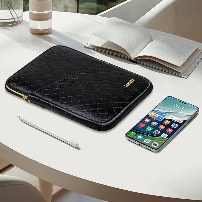 Lacdo Tablet Sleeve Case for 11 inch iPad A16 / 11 Inch iPad Pro M5 M4 / 11 inch iPad Air M3 M2 / 10.9" iPad / 10.2" iPad /10.9" ipad Air, Samsung Galaxy Tab A9+ Bag, Fit Magic Keyboard, Elegant Black