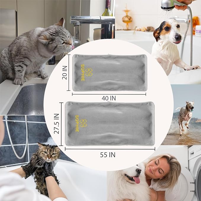 xrlsg Personalized Cat Towel Custom Towel for Cat Bath Supplies with Embroidered Pattern Name Super Absorbent Towels for Pet Bath 20 in x 40 in Brown