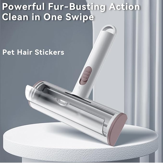 Rorodog Pet Hair Remover, Lint Brush - Reusable Lint Roller for Cat & Dog Hair on Couch, Carpet, Rugs & Bedding - Portable, Eco-Friendly, No Need for Lint Roller Refills (Brown & White)