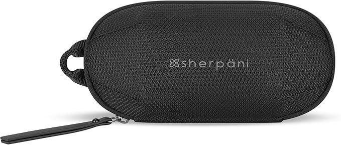 Sherpani Mini Co-Pilot, Travel Cable Bag, Cord Storage Organizer, Small Tech Pouch, Accessory Carrying Case, Travel Gift for Women (Carbon Signature)