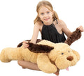 MorisMos Giant Dog Stuffed Animals, 31inch Large Dog Plush, Fluffy Soft Big Puppy Pillow Birthday Gift for Kids, Girls, Boys, Brown