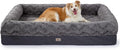 PetFun Memory Foam XL Dog Bed for XLarge Sized, Extra Large Orthopedic Dog Sofa with Sides and Waterproof Liner, Washable Bolster Pet Bed Couch with Removable Cover, 60x43x13 Inch, Dark Grey