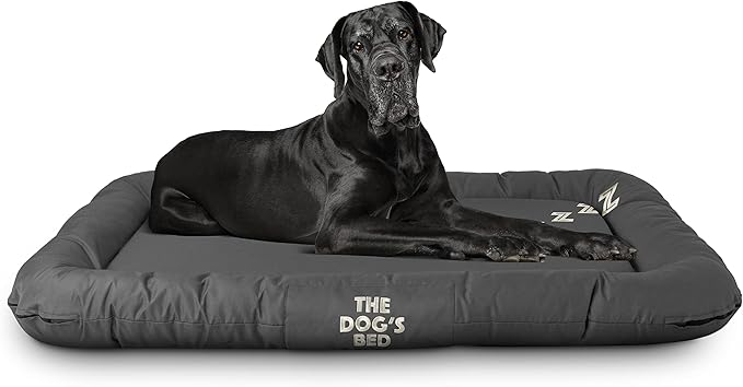 The Dog’s Bed Utility Waterproof Dog Bed, XXL, Grey – Extra Extra Large Outdoor Dog Bed for Giant Breeds, Durable Oxford Fabric, Tough YKK Zippers, Washable Removable Cover
