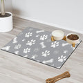 Eizlang Grey Dog Cat Food Mat,12"x20" Inches Rapid Absorbent Pet Feeding Mat,Pets Placemat Water Bowl Mats with Rubber Backing,No Stains Cat Dog Feeding Mats Indoor,Pet Accessories Supplies