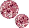 Valentine's Day Hearts Love Trivet Mat 2PCS Round Woven Potholders Kitchen Table Countertop Protector Hot Pads Farmhouse Coasters Counter Mats for Cooking Baking